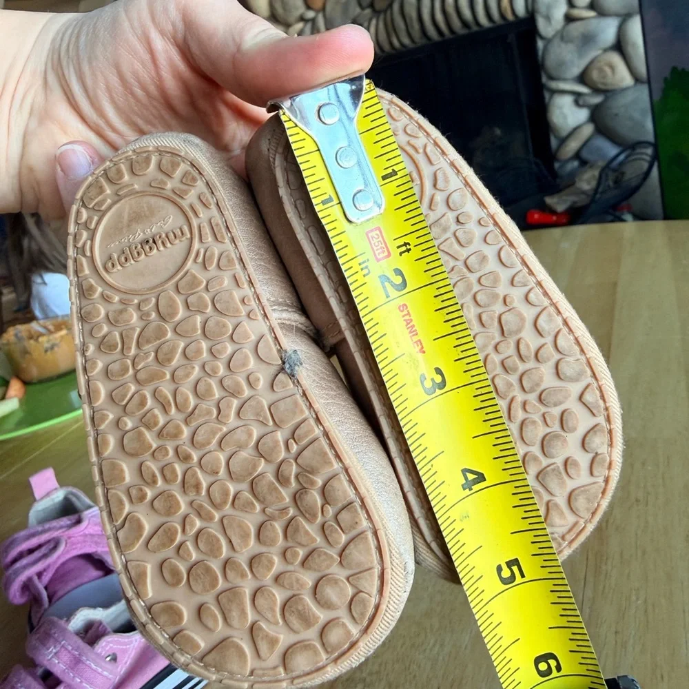 Baby Mary Jane Shoes Tan Faux Leather Cutout T-Strap Soft Sole Infant